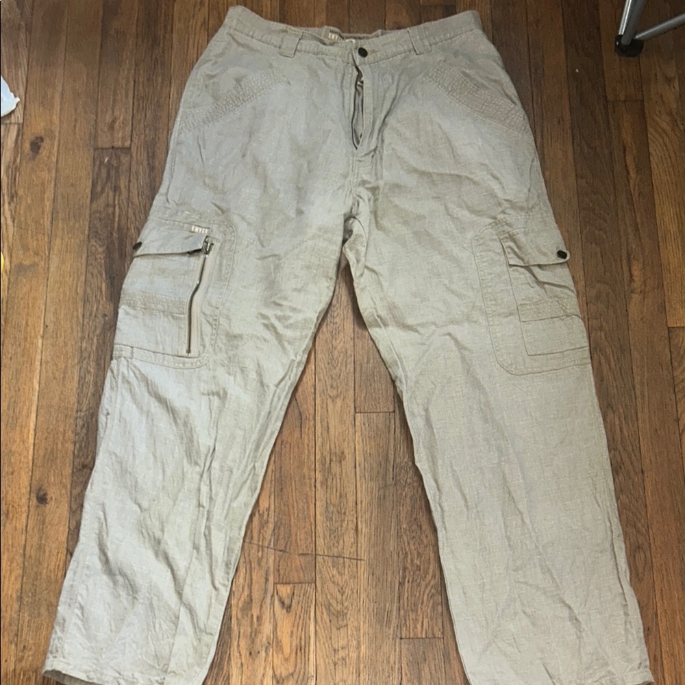 Enyce Tan Cargo Pants Relaxed Fit Cotton